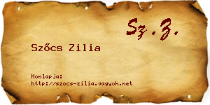 Szőcs Zilia névjegykártya