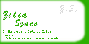 zilia szocs business card
